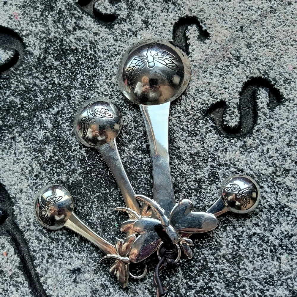 4-Piece Set Dragonflies Measuring Spoons Inspire Believe Love Dream Nice Set